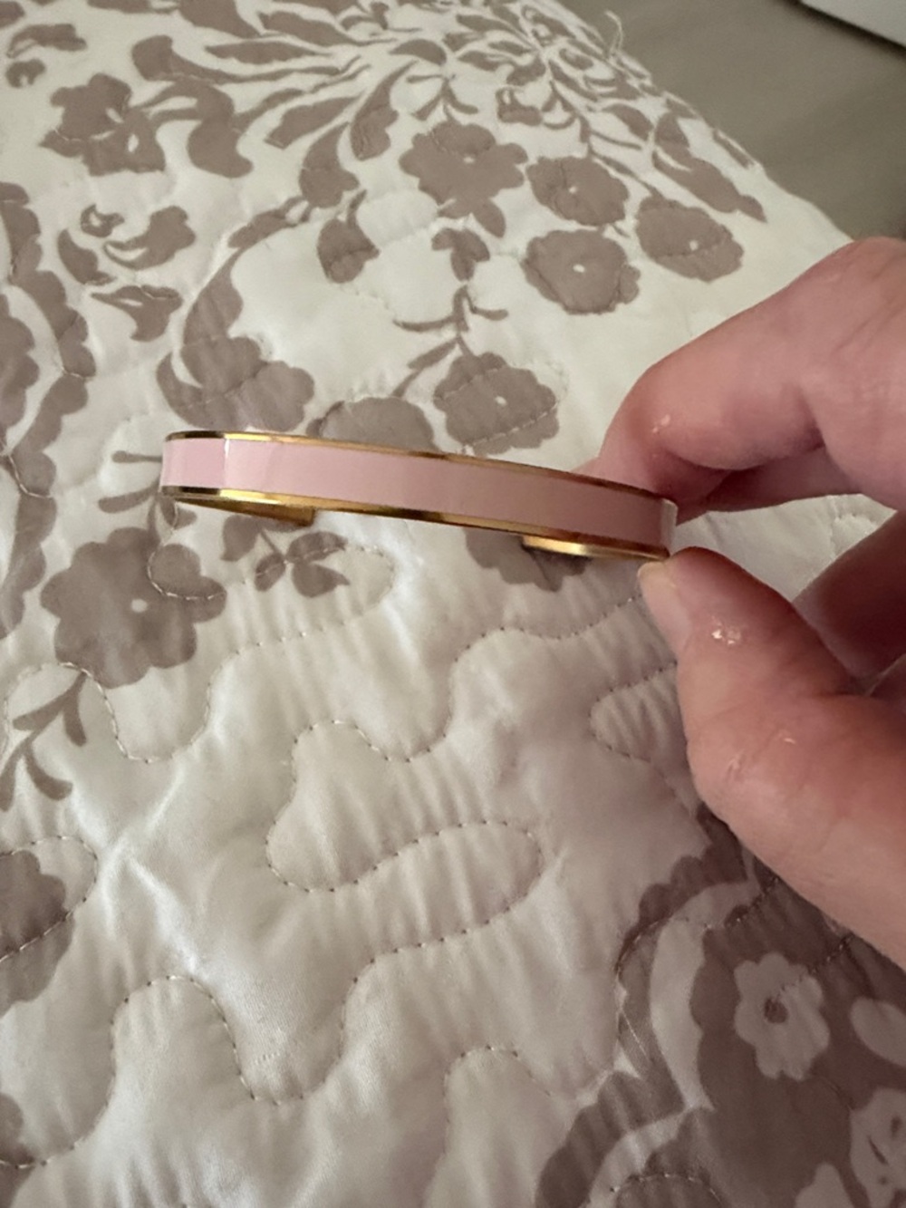 Gold-Tone Pink Enamel Bracelet